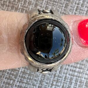 Exex Claudia Agudelo Sterling Silver Onyx Ring Sz 5